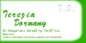 terezia dormany business card